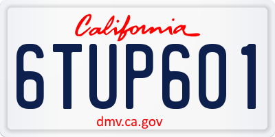 CA license plate 6TUP601