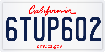 CA license plate 6TUP602