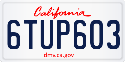 CA license plate 6TUP603