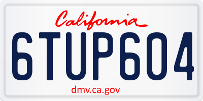 CA license plate 6TUP604