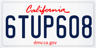 CA license plate 6TUP608