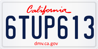 CA license plate 6TUP613
