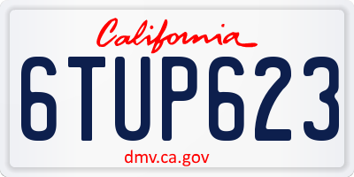 CA license plate 6TUP623