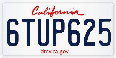CA license plate 6TUP625