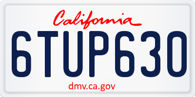 CA license plate 6TUP630