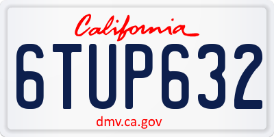 CA license plate 6TUP632