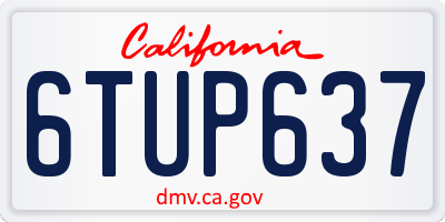 CA license plate 6TUP637