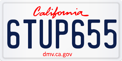 CA license plate 6TUP655
