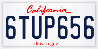 CA license plate 6TUP656