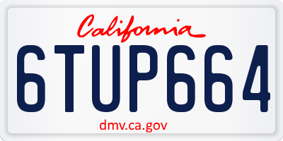 CA license plate 6TUP664
