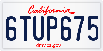 CA license plate 6TUP675