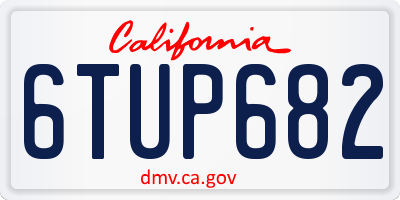 CA license plate 6TUP682