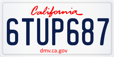 CA license plate 6TUP687