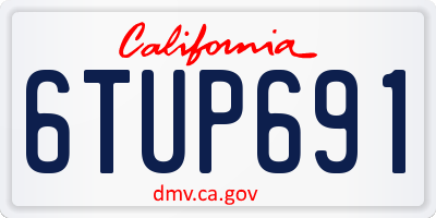 CA license plate 6TUP691