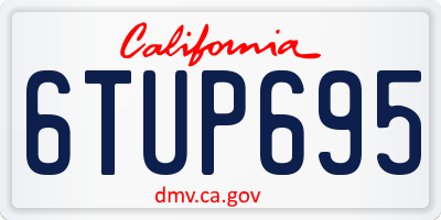 CA license plate 6TUP695