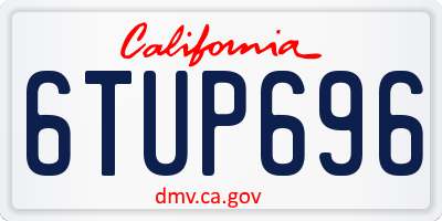 CA license plate 6TUP696