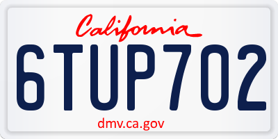 CA license plate 6TUP702