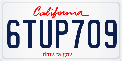 CA license plate 6TUP709