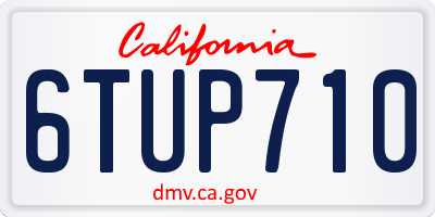 CA license plate 6TUP710
