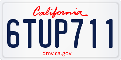 CA license plate 6TUP711