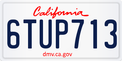 CA license plate 6TUP713