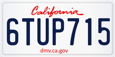 CA license plate 6TUP715