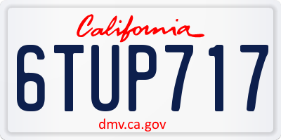CA license plate 6TUP717