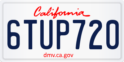 CA license plate 6TUP720
