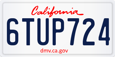 CA license plate 6TUP724