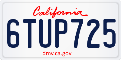 CA license plate 6TUP725