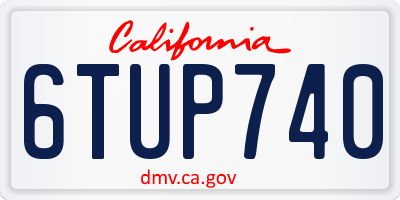 CA license plate 6TUP740