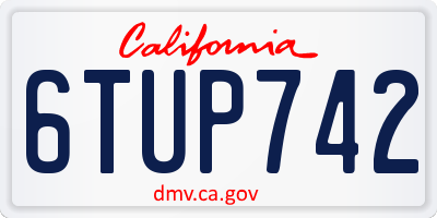 CA license plate 6TUP742