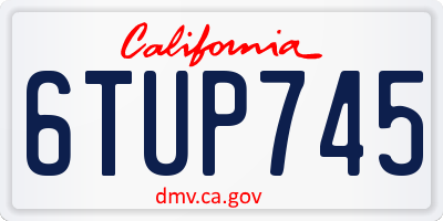 CA license plate 6TUP745