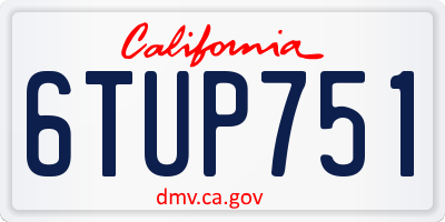 CA license plate 6TUP751