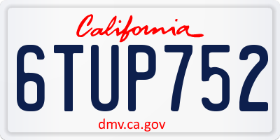 CA license plate 6TUP752