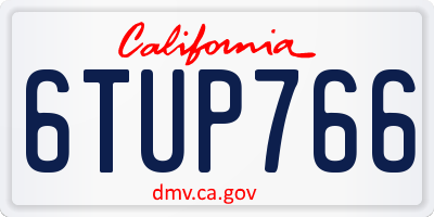 CA license plate 6TUP766