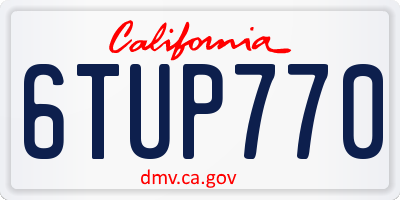 CA license plate 6TUP770