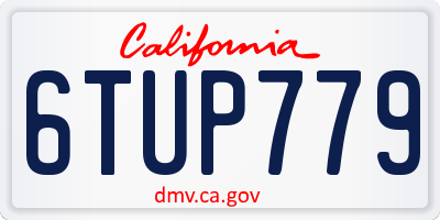 CA license plate 6TUP779
