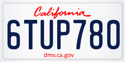 CA license plate 6TUP780