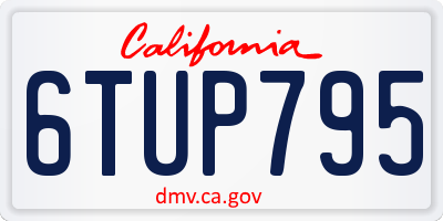 CA license plate 6TUP795