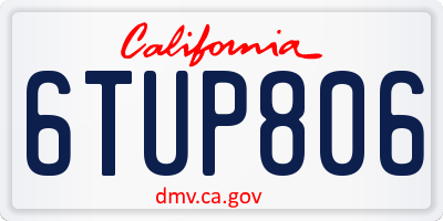 CA license plate 6TUP806