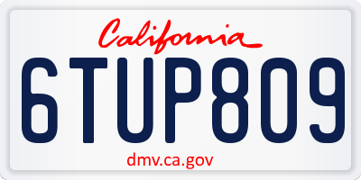 CA license plate 6TUP809