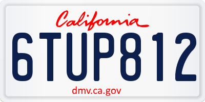 CA license plate 6TUP812