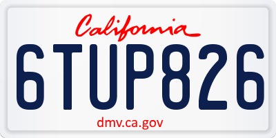 CA license plate 6TUP826