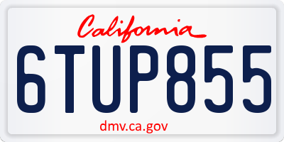 CA license plate 6TUP855