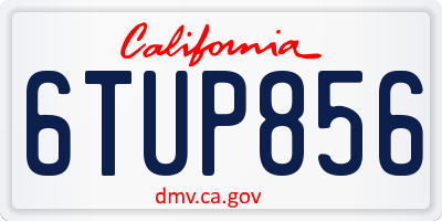 CA license plate 6TUP856