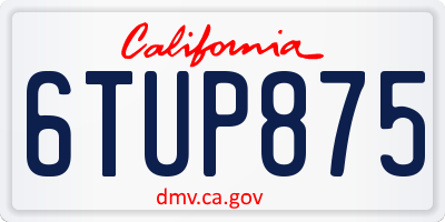 CA license plate 6TUP875