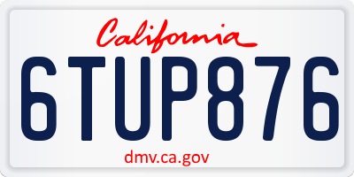 CA license plate 6TUP876