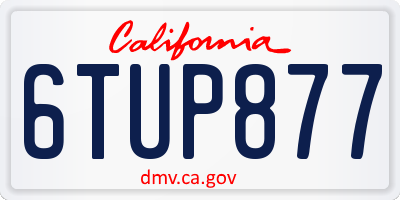 CA license plate 6TUP877