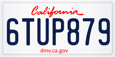 CA license plate 6TUP879